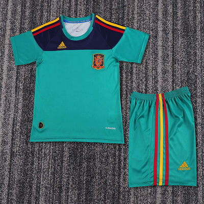 Spain Goalkeeper Retro Kids Kit 2010