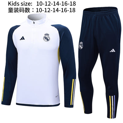 Kids Real Madrid White Tracksuit 23/24