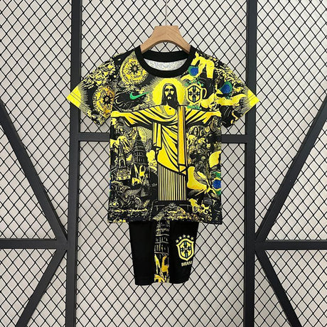 Ensemble Enfant Brésil Jesus Yellow Édition spéciale 24/25