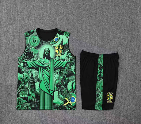 Short + débardeur Brésil Vert Christ