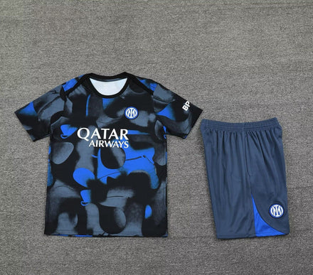 Maillot + short Inter Milan Noir gris bleu