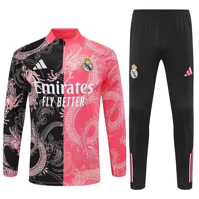 Survêtement Real Madrid Noir&Rose 25/26