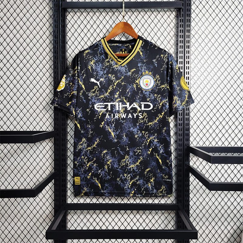 Maillot Manchester City Noir Or 23/24