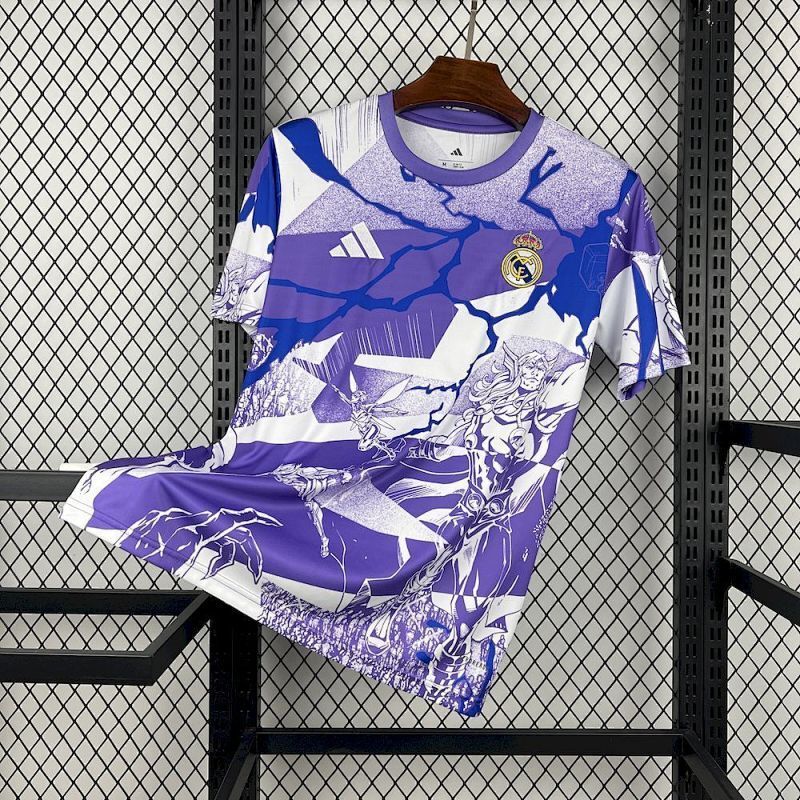 Maillot Real Madrid Blanc&Violet Prématch 25/26