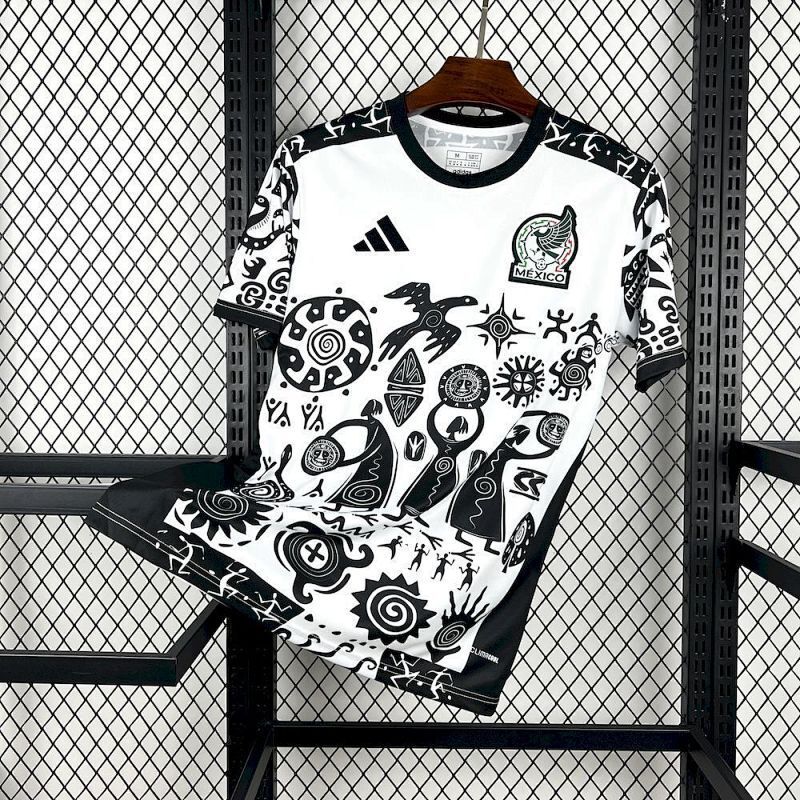 Maillot Mexique Noir Blanc Prématch 2026