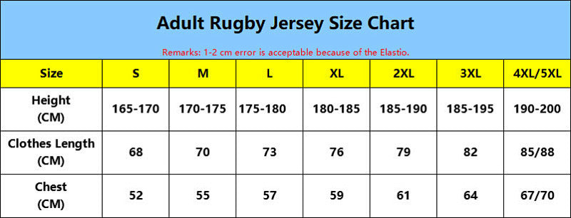 Maillot Rugby Chart 25/26