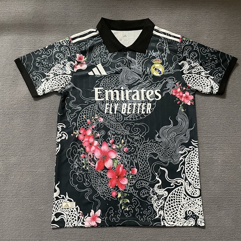Maillot Real Madrid Dragon Flower Noir Édition spéciale 25/26
