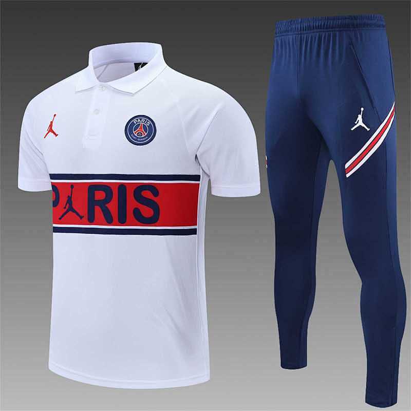Polo PSG Blanc Rouge