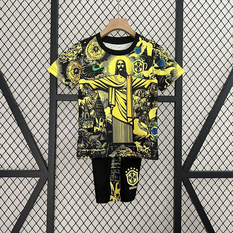 Ensemble Enfant Brazil Jesus Yellow Édition spéciale 24/25