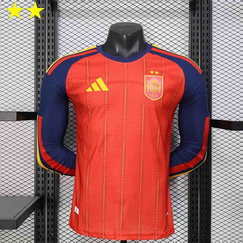 Maillot Espagne Domicile 2 Étoiles Manches Longues 2026
