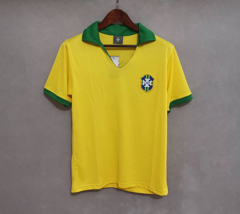 Maillot Brazil yellow Domicile Rétro Vintage