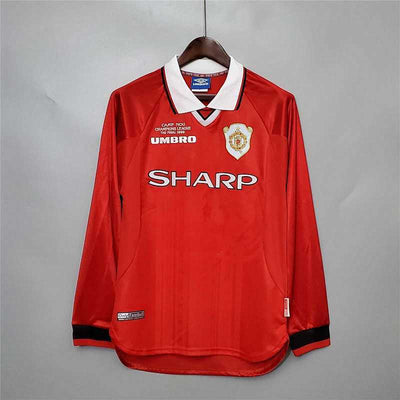 Maillot Manchester United Domicile Manches Longues Rétro 99/00