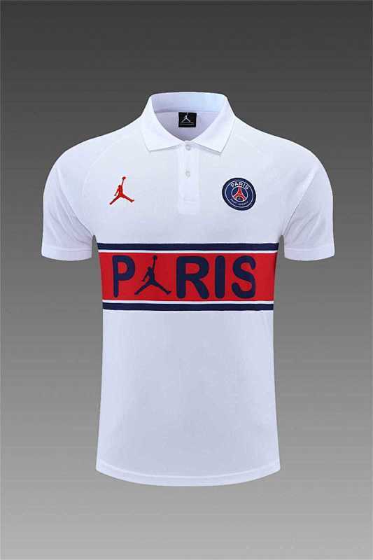 Polo PSG Blanc Rouge