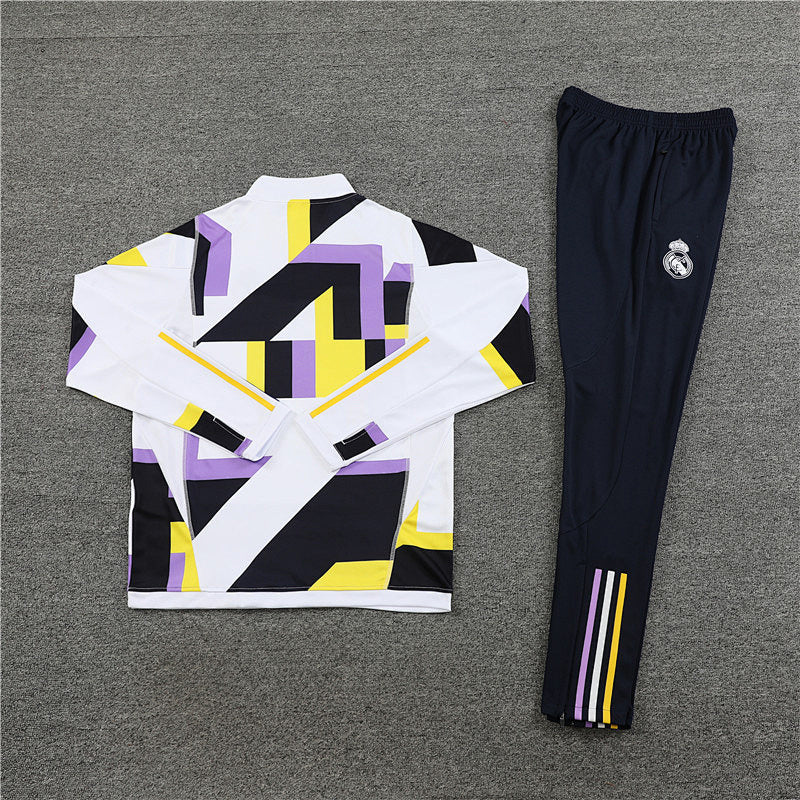 Maillot Real Madrid Noir Blanc Manches Longues 23/24