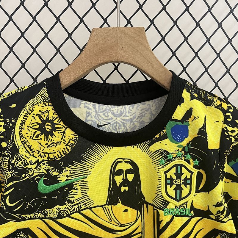 Ensemble Enfant Brazil Jesus Yellow Édition spéciale 24/25