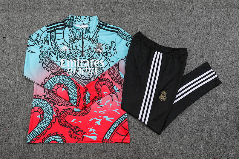Maillot Real Madrid Bleu Rouge Manches Longues 23/24