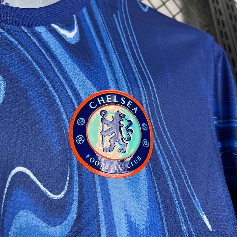 Maillot Chelsea Domicile Bleu Ondulé Sans Sponsor 24/25 — Yupoo 231755485