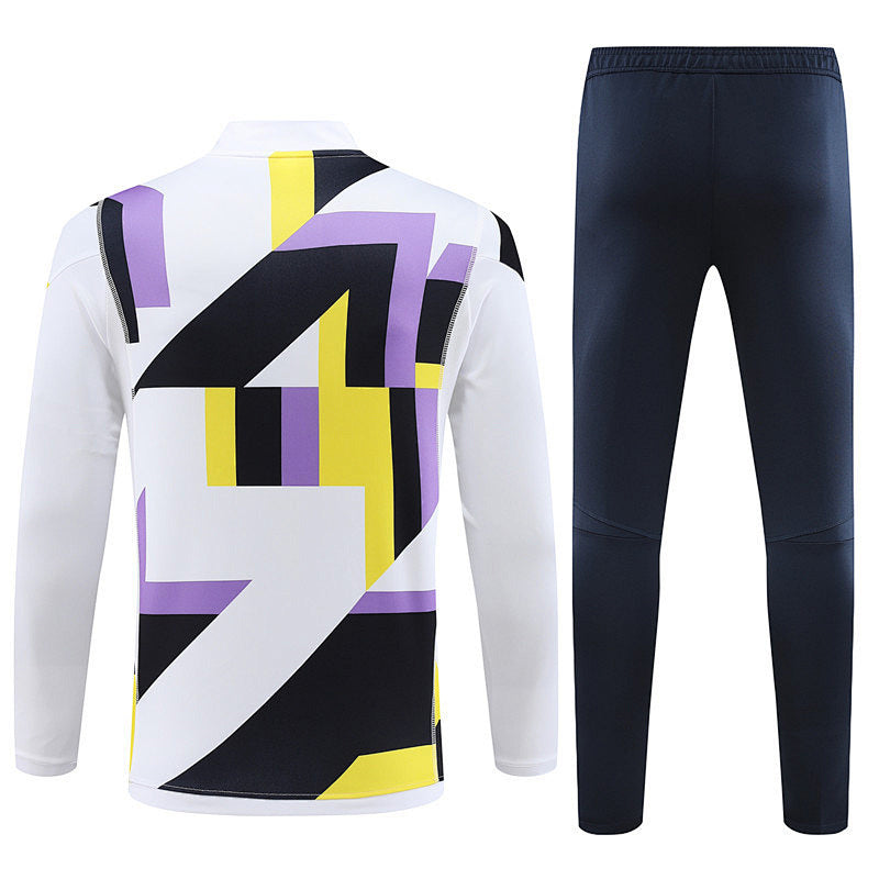 Real Madrid Black White Long Sleeve Tracksuit 23/24