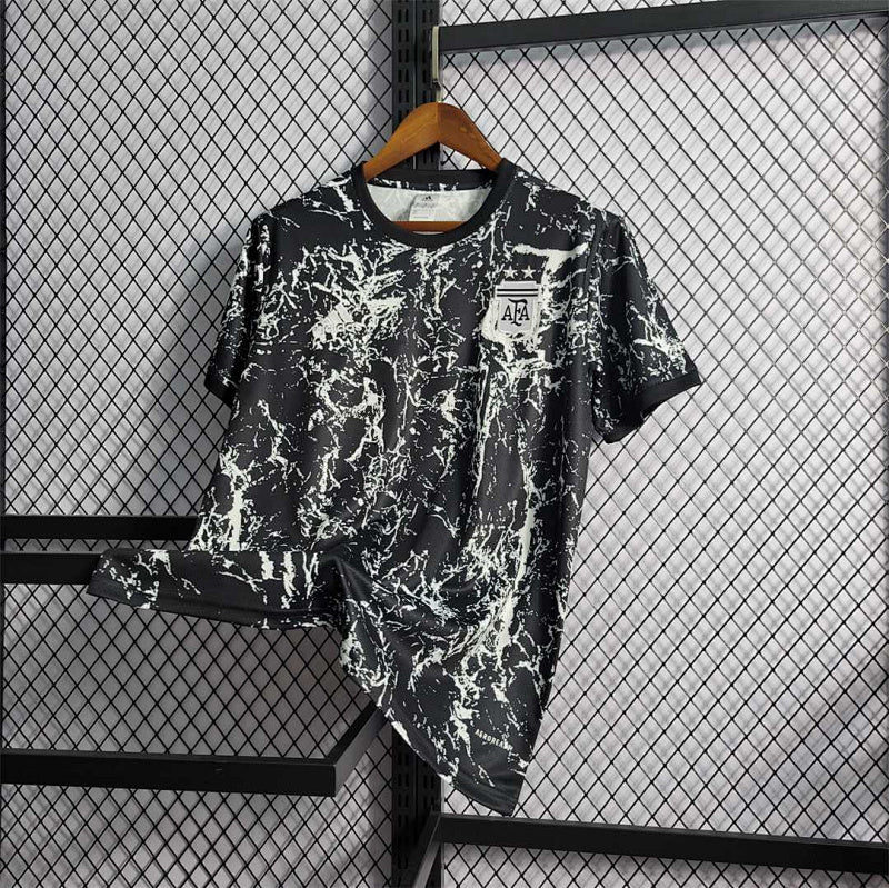 Camiseta Argentina Negro Blanco Pre-Partido 2022