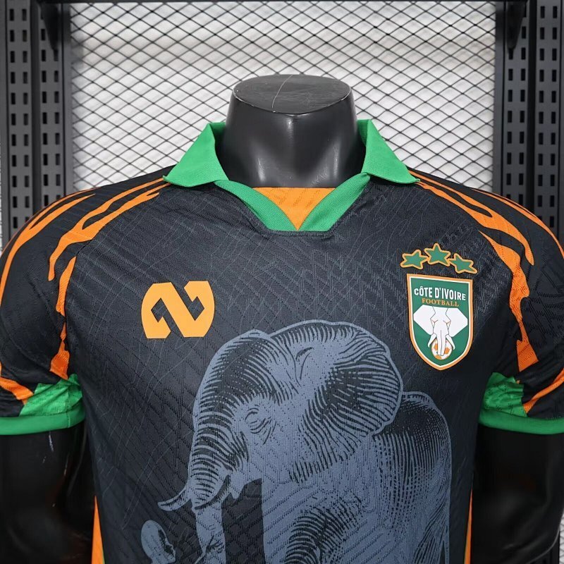Maillot Côte d’Ivoire Elephant Noir Édition spéciale Player Version 2025