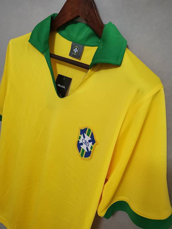 Maillot Brazil yellow Domicile Rétro Vintage