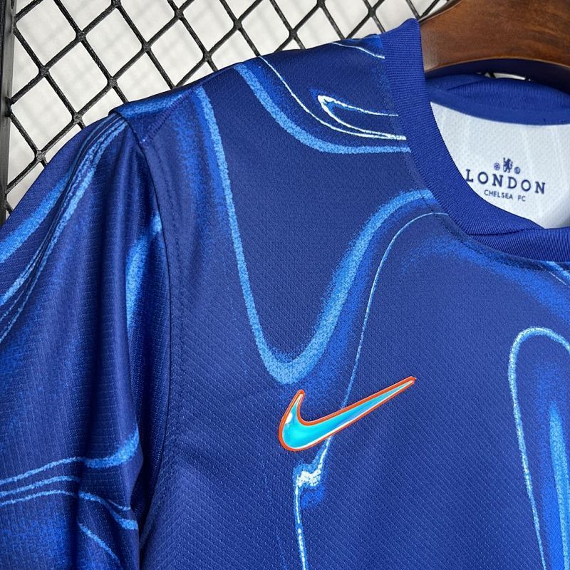 Maillot Chelsea Domicile Bleu Ondulé Sans Sponsor 24/25 — Yupoo 231755485