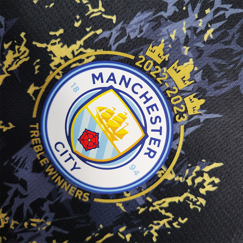 Maillot Manchester City Noir Or 23/24