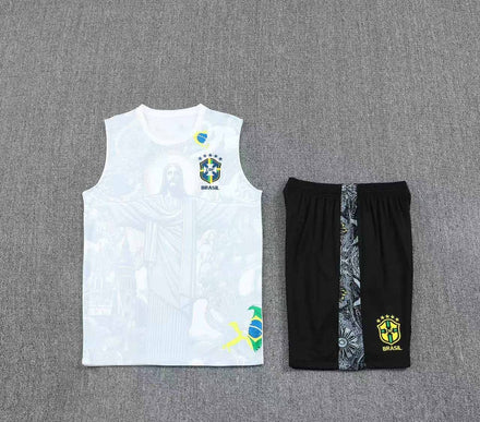 Short + débardeur Brésil Blanc Camouflage