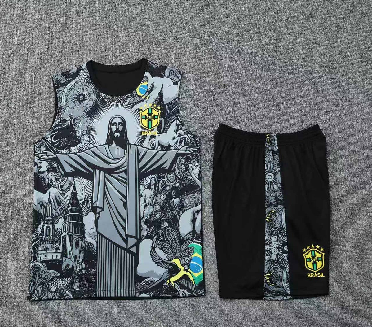 Short + débardeur Brésil Gris Christ