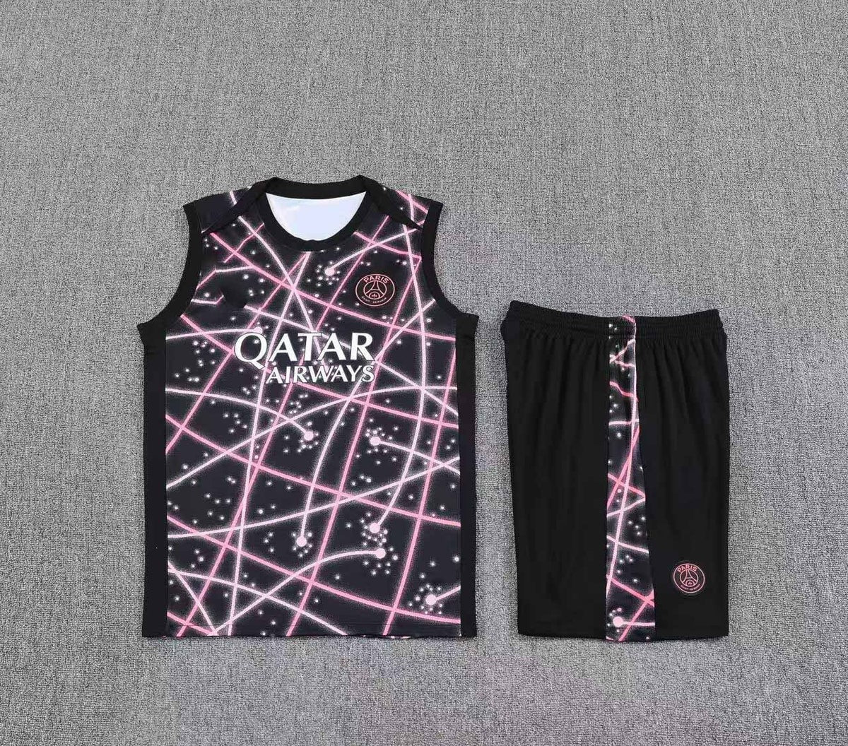 Short + débardeur Paris Saint-Germain Noir Géométrique