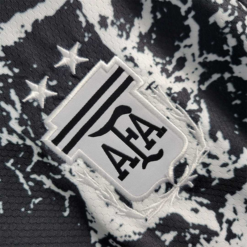 Camiseta Argentina Negro Blanco Pre-Partido 2022