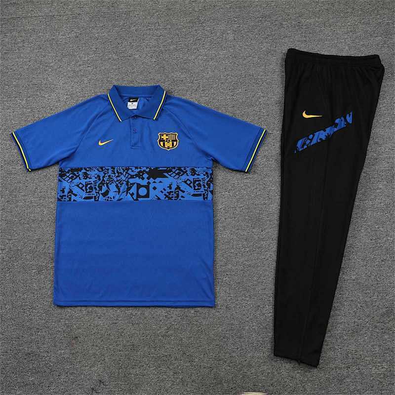 Polo FC Barcelone Bleu