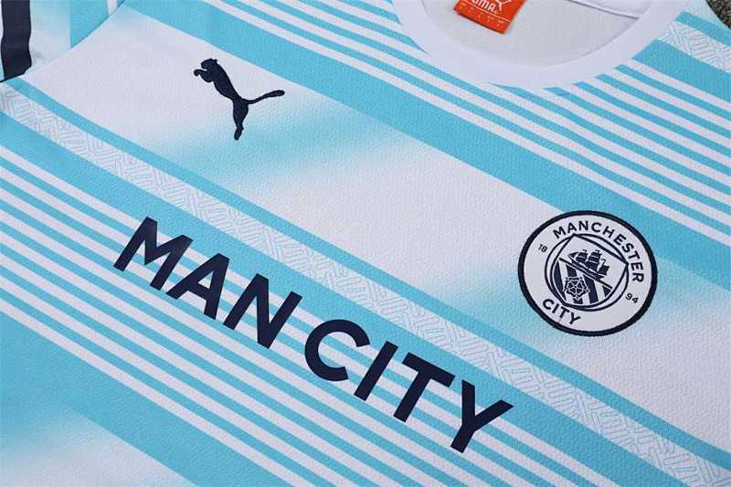 Maillot Manchester City Bleu Blanc Prématch 22/23