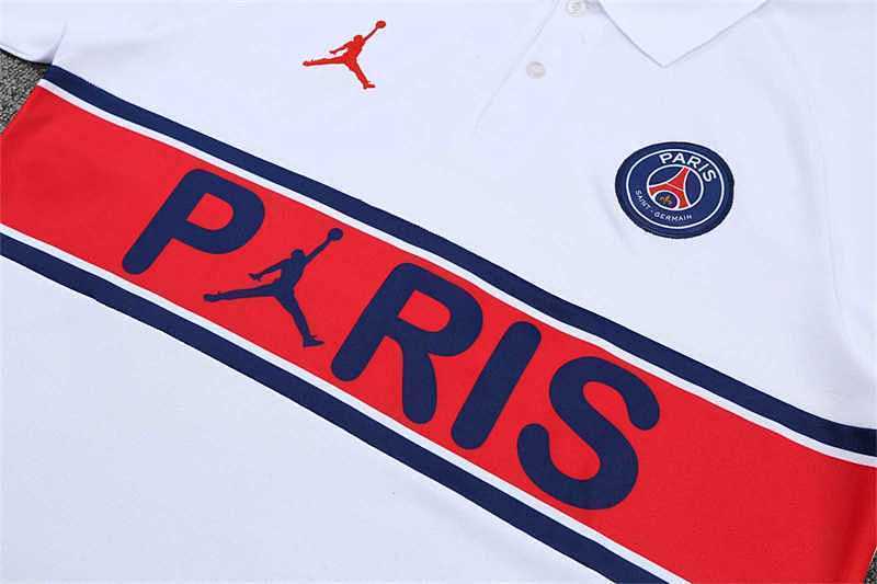 Polo PSG Blanc Rouge