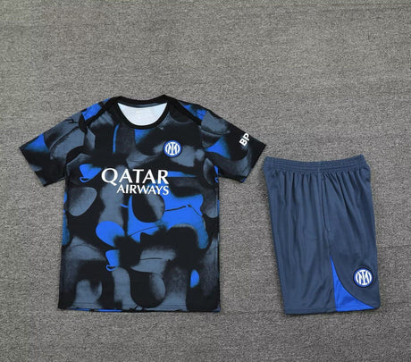 Maillot + short Inter Milan Noir gris bleu