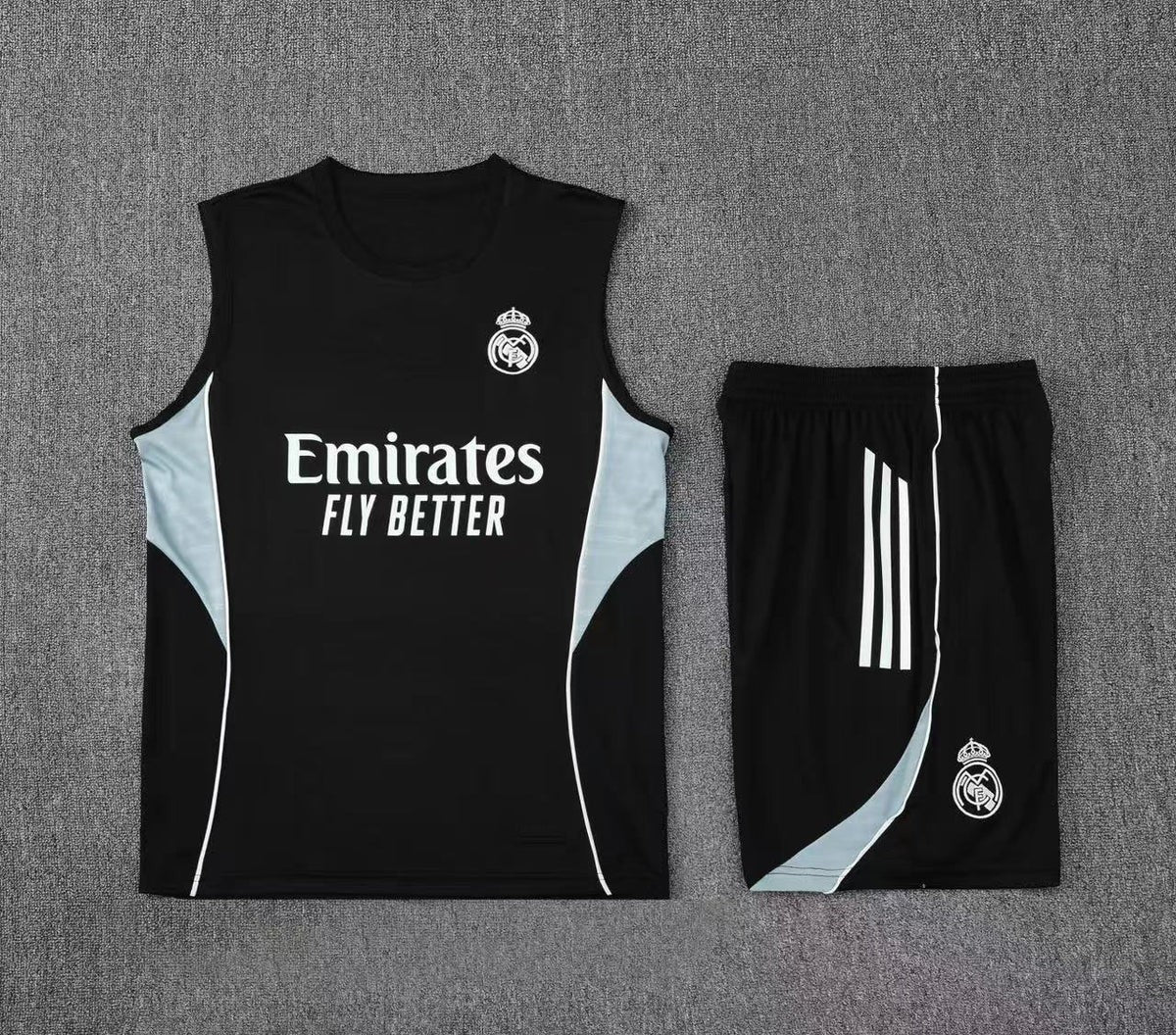 Short + débardeur Real Madrid Noir Bleu Ciel