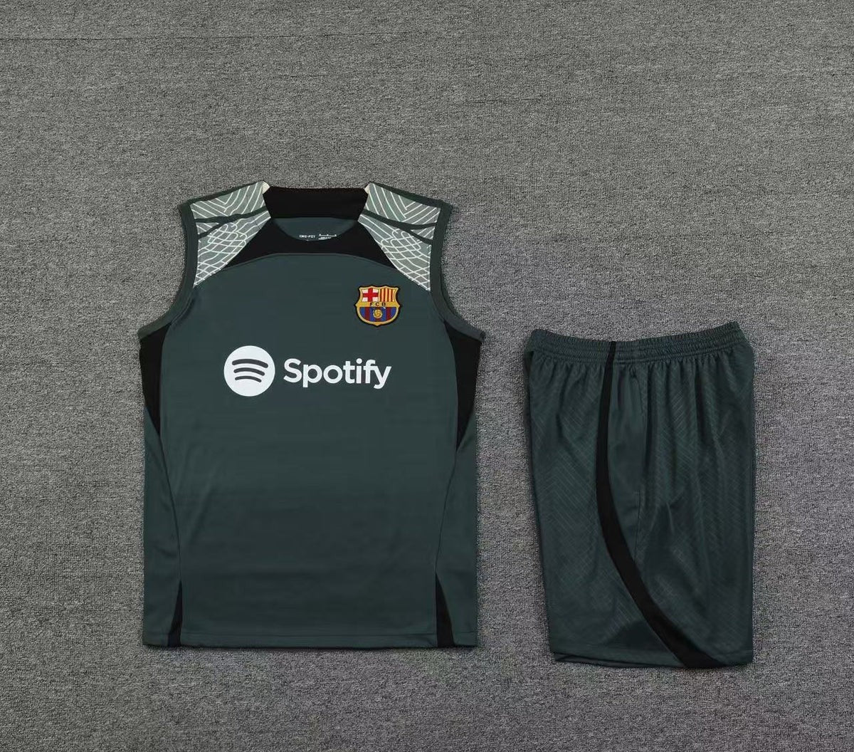 Short + débardeur FC Barcelone Vert Foncé
