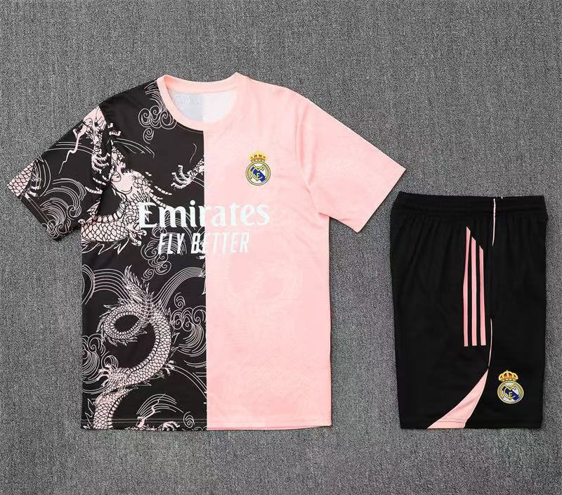 Maillot + short Real Madrid Noir et rose 25/26