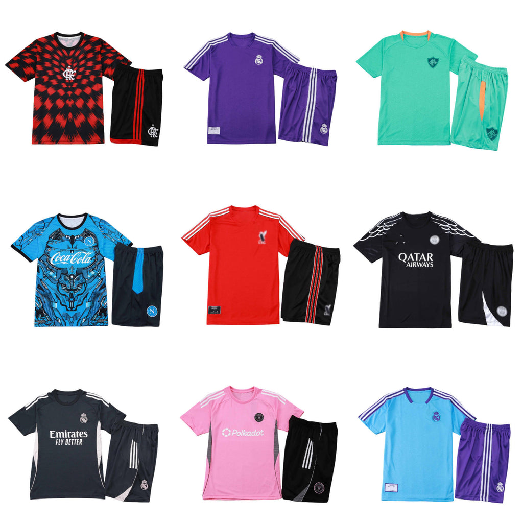 Maillot + short de Foot Casual Manches Courtes – Real Madrid & Clubs