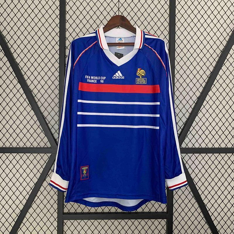 Maillot France Domicile Rétro Manches Longues 1998