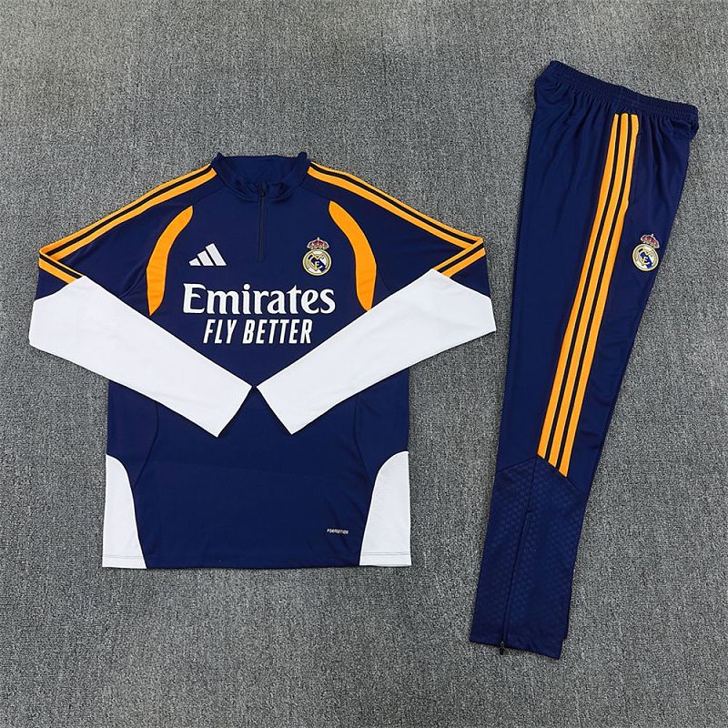 Survêtement Enfant Real Madrid Bleu marine et jaune Prématch 26/27
