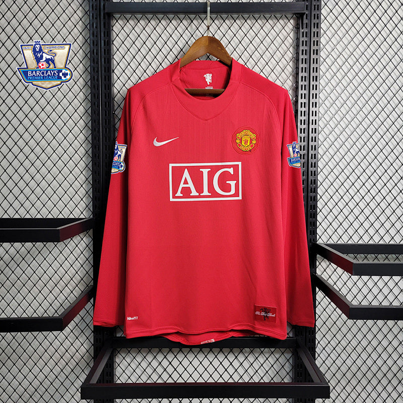 Maillot Manchester United Domicile Rétro Manches Longues 07/08