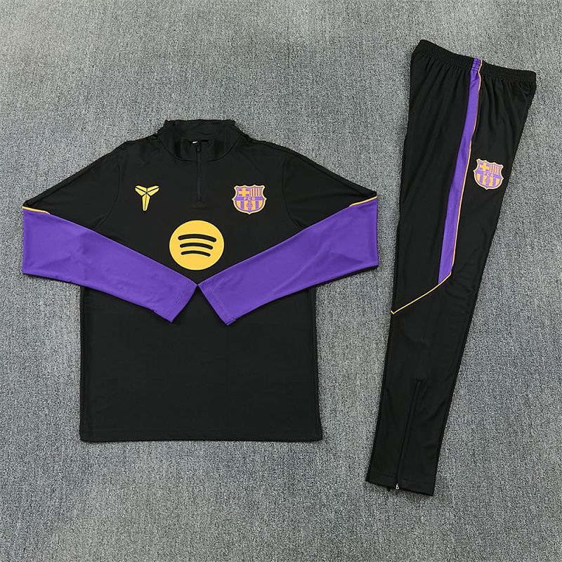 Survêtement Enfant FC Barcelone Noir et violet Prématch 26/27