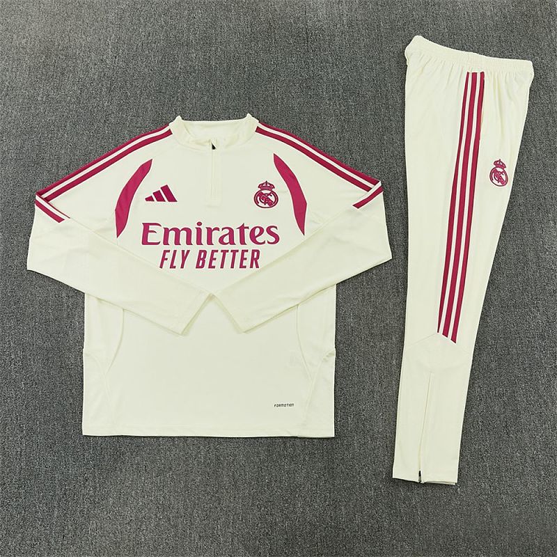Survêtement Enfant Real Madrid Blanc et rouge Prématch 26/27