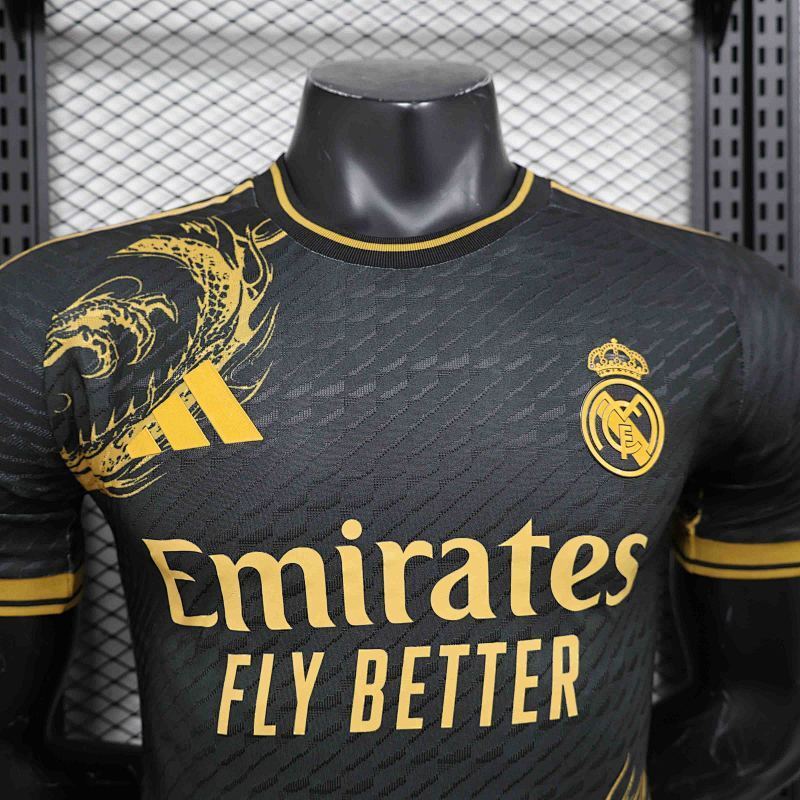 Maillot Real Madrid Dragon Noir/Or Sans Bandes Épaules Player 24/25 — PLAYER — Yupoo 231762348