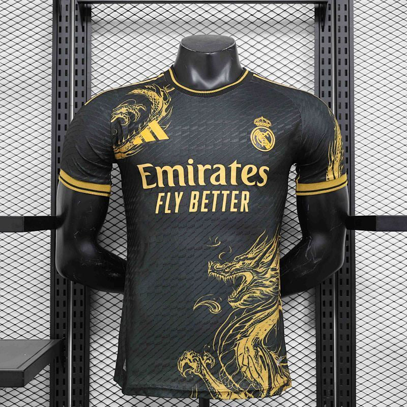 Maillot Real Madrid Dragon Noir/Or Sans Bandes Épaules Player 24/25 — PLAYER — Yupoo 231762348