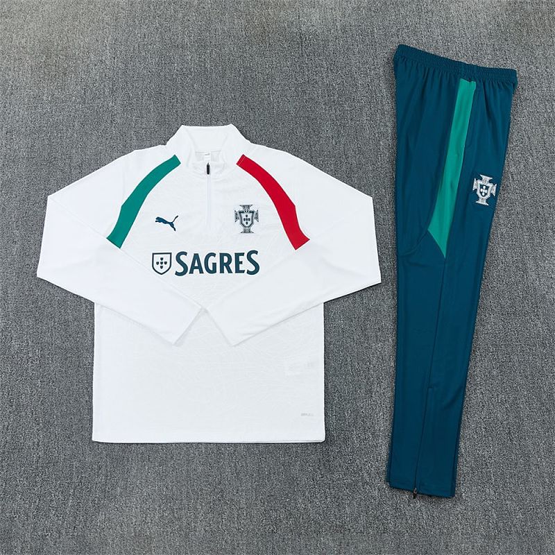 Survêtement Adulte Portugal Blanc et turquoise Entraînement 2026
