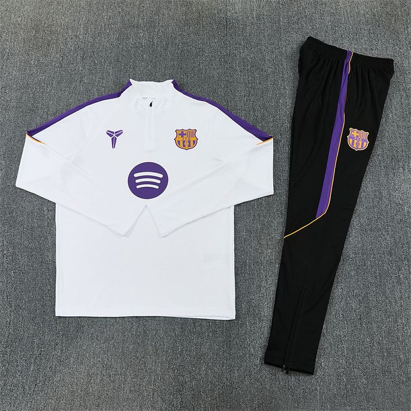 Survêtement Enfant FC Barcelone Blanc et violet Prématch 26/27