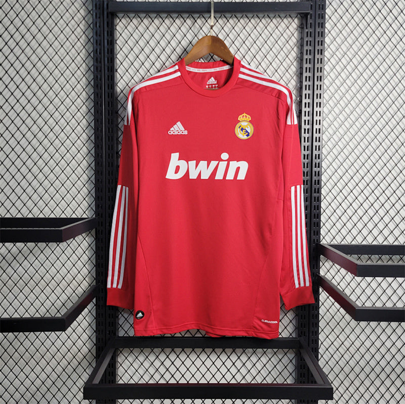 Maillot Real Madrid Extérieur Rétro Manches Longues Rouge 11/12