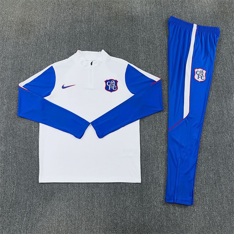Survêtement Enfant Chelsea Blanc et bleu Prématch 26/27